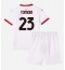 AC Milan Fikayo Tomori #23 Replika Bortatröja Barn 2024-25 Kortärmad (+ byxor)