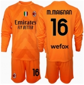AC Milan Mike Maignan #16 Målvakt Replika Bortatröja Barn 2024-25 Långärmad (+ byxor)