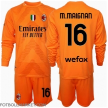 AC Milan Mike Maignan #16 Målvakt Replika Bortatröja Barn 2024-25 Långärmad (+ byxor)