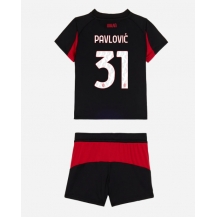 AC Milan Strahinja Pavlovic #31 Replika Hemmatröja Barn 2025-26 Kortärmad (+ byxor)