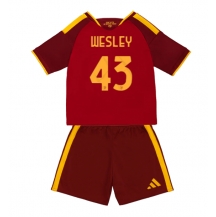 AS Roma Wesley Franca #43 Replika Hemmatröja Barn 2026-27 Kortärmad (+ byxor)