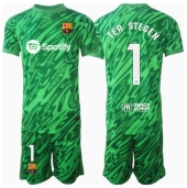 Barcelona Ter Stegen #1 Målvakt Replika Bortatröja Barn 2024-25 Kortärmad (+ byxor)