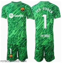 Barcelona Ter Stegen #1 Målvakt Replika Bortatröja Barn 2024-25 Kortärmad (+ byxor)