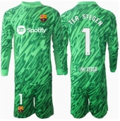 Barcelona Ter Stegen #1 Målvakt Replika Bortatröja Barn 2024-25 Långärmad (+ byxor)