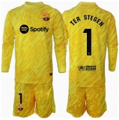 Barcelona Ter Stegen #1 Målvakt Replika Hemmatröja Barn 2024-25 Långärmad (+ byxor)