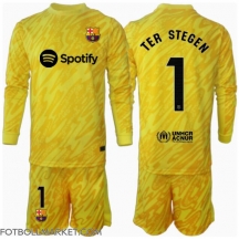 Barcelona Ter Stegen #1 Målvakt Replika Hemmatröja Barn 2024-25 Långärmad (+ byxor)