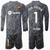 Barcelona Ter Stegen #1 Målvakt Replika Tredjetröja Barn 2024-25 Långärmad (+ byxor)
