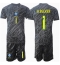 Brasilien Alisson Becker #1 Målvakt Replika Bortatröja Barn Copa America 2024 Kortärmad (+ byxor)