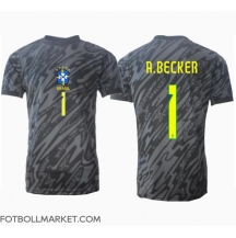 Brasilien Alisson Becker #1 Målvakt Replika Bortatröja Copa America 2024 Kortärmad