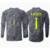 Brasilien Alisson Becker #1 Målvakt Replika Bortatröja Copa America 2024 Långärmad