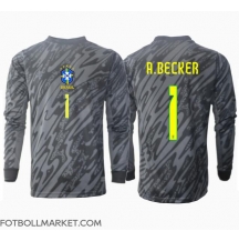 Brasilien Alisson Becker #1 Målvakt Replika Bortatröja Copa America 2024 Långärmad