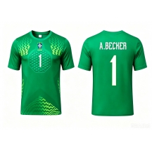 Brasilien Alisson Becker #1 Målvakt Replika Bortatröja VM 2026 Kortärmad