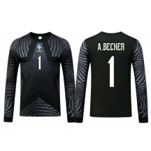 Brasilien Alisson Becker #1 Målvakt Replika Hemmatröja Barn VM 2026 Långärmad (+ byxor)