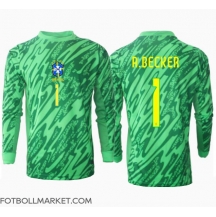 Brasilien Alisson Becker #1 Målvakt Replika Hemmatröja Copa America 2024 Långärmad