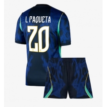 Brasilien Lucas Paqueta #20 Replika Bortatröja Barn VM 2026 Kortärmad (+ byxor)