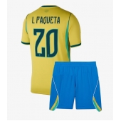 Brasilien Lucas Paqueta #20 Replika Hemmatröja Barn VM 2026 Kortärmad (+ byxor)