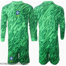 Brasilien Målvakt Replika Hemmatröja Barn Copa America 2024 Långärmad (+ byxor)