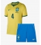 Brasilien Marquinhos #4 Replika Hemmatröja Barn VM 2026 Kortärmad (+ byxor)