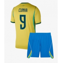 Brasilien Matheus Cunha #9 Replika Hemmatröja Barn VM 2026 Kortärmad (+ byxor)