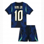 Brasilien Vinicius Junior #10 Replika Bortatröja Barn VM 2026 Kortärmad (+ byxor)
