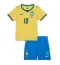 Brasilien Vinicius Junior #10 Replika Hemmatröja Barn VM 2026 Kortärmad (+ byxor)
