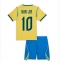 Brasilien Vinicius Junior #10 Replika Hemmatröja Barn VM 2026 Kortärmad (+ byxor)