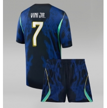 Brasilien Vinicius Junior #7 Replika Bortatröja Barn VM 2026 Kortärmad (+ byxor)