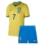 Brasilien Vinicius Junior #7 Replika Hemmatröja Barn VM 2026 Kortärmad (+ byxor)