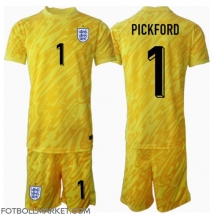 England Jordan Pickford #1 Målvakt Replika Bortatröja Barn EM 2024 Kortärmad (+ byxor)