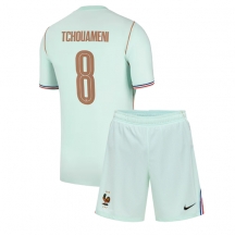 Frankrike Aurelien Tchouameni #8 Replika Bortatröja Barn VM 2026 Kortärmad (+ byxor)