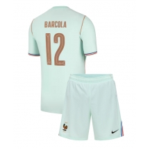 Frankrike Bradley Barcola #12 Replika Bortatröja Barn VM 2026 Kortärmad (+ byxor)