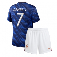Frankrike Ousmane Dembele #7 Replika Hemmatröja Barn VM 2026 Kortärmad (+ byxor)