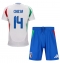 Italien Federico Chiesa #14 Replika Bortatröja Barn EM 2024 Kortärmad (+ byxor)