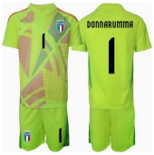 Italien Gianluigi Donnarumma #1 Målvakt Replika Hemmatröja Barn EM 2024 Kortärmad (+ byxor)