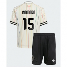 Japan Daichi Kamada #15 Replika Bortatröja Barn VM 2026 Kortärmad (+ byxor)