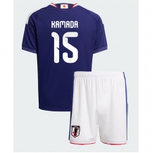 Japan Daichi Kamada #15 Replika Hemmatröja Barn VM 2026 Kortärmad (+ byxor)