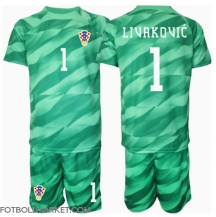 Kroatien Dominik Livakovic #1 Målvakt Replika Bortatröja Barn EM 2024 Kortärmad (+ byxor)