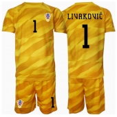 Kroatien Dominik Livakovic #1 Målvakt Replika Hemmatröja Barn EM 2024 Kortärmad (+ byxor)