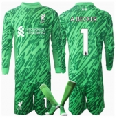 Liverpool Alisson Becker #1 Målvakt Replika Bortatröja Barn 2024-25 Långärmad (+ byxor)