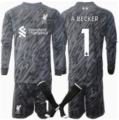 Liverpool Alisson Becker #1 Målvakt Replika Hemmatröja Barn 2024-25 Långärmad (+ byxor)