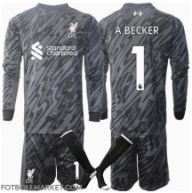 Liverpool Alisson Becker #1 Målvakt Replika Hemmatröja Barn 2024-25 Långärmad (+ byxor)