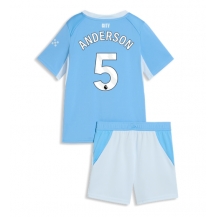 Manchester City Elliot Anderson #5 Replika Hemmatröja Barn 2026-27 Kortärmad (+ byxor)