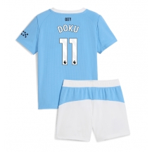 Manchester City Jeremy Doku #11 Replika Hemmatröja Barn 2025-26 Kortärmad (+ byxor)
