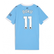 Manchester City Jeremy Doku #11 Replika Hemmatröja Dam 2025-26 Kortärmad