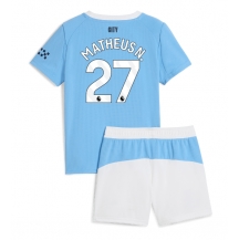 Manchester City Matheus Nunes #27 Replika Hemmatröja Barn 2025-26 Kortärmad (+ byxor)