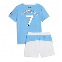 Manchester City Omar Marmoush #7 Replika Hemmatröja Barn 2025-26 Kortärmad (+ byxor)