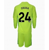 Manchester United Andre Onana #24 Målvakt Replika Bortatröja Barn 2024-25 Långärmad (+ byxor)