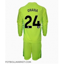 Manchester United Andre Onana #24 Målvakt Replika Bortatröja Barn 2024-25 Långärmad (+ byxor)