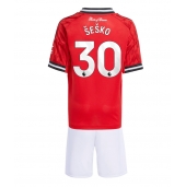 Manchester United Benjamin Sesko #30 Replika Hemmatröja Barn 2025-26 Kortärmad (+ byxor)