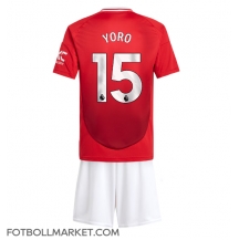 Manchester United Leny Yoro #15 Replika Hemmatröja Barn 2024-25 Kortärmad (+ byxor)